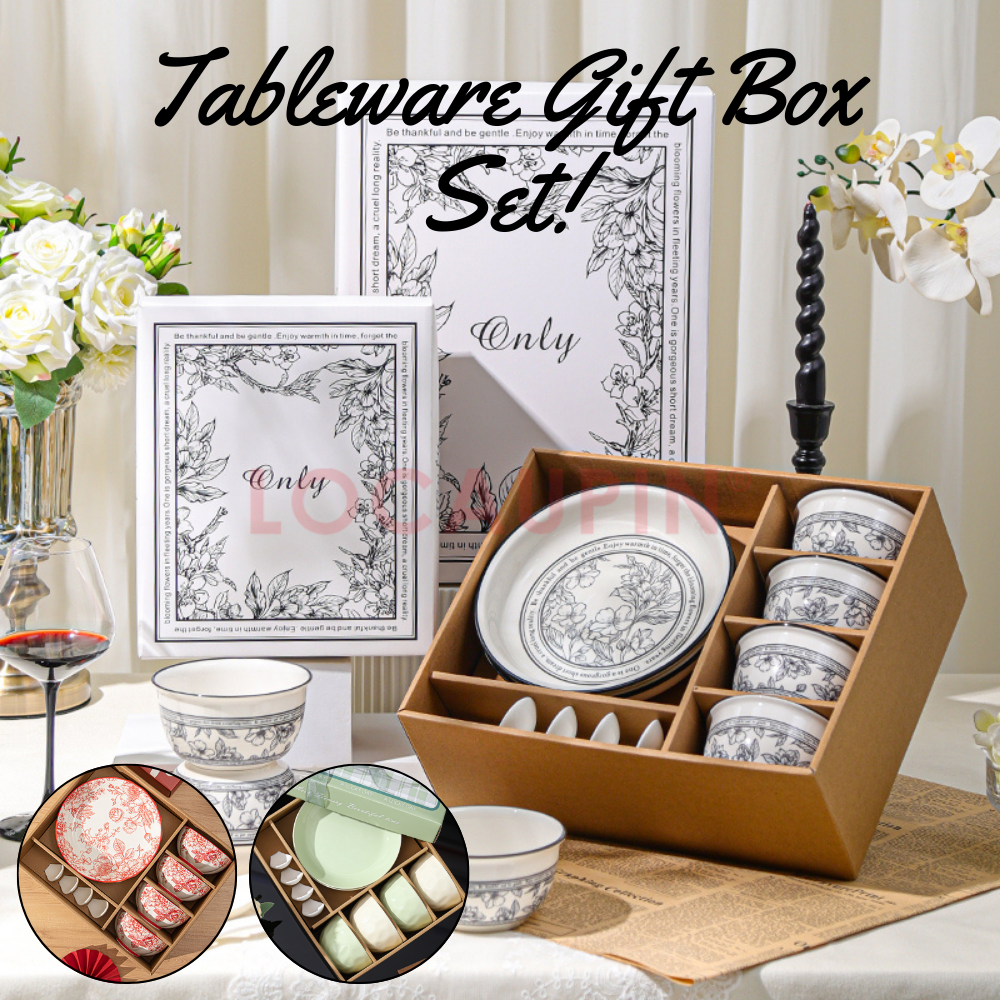 Locaupin Elegant Tableware Gift Box Set Simple and Minimalistic Design High Quality Ceramic Bowl Set Suitable for All Occasions