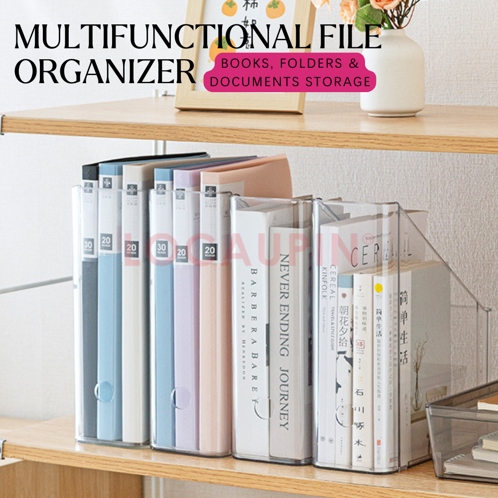 Locaupin Multifunctional File Organizer Books Magazine Folders Document Storage Box High Quality Office School Desktop Shelf Rack