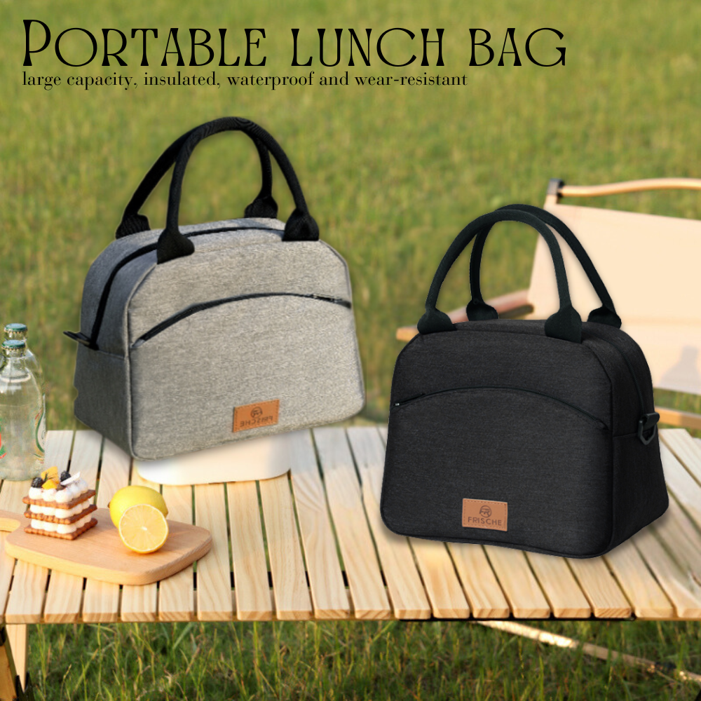 Locaupin Portable Handheld Crossbody Lunch Bag Waterproof Large Capacity Storage for Office, School, Outdoor, and Picnic Meal Use