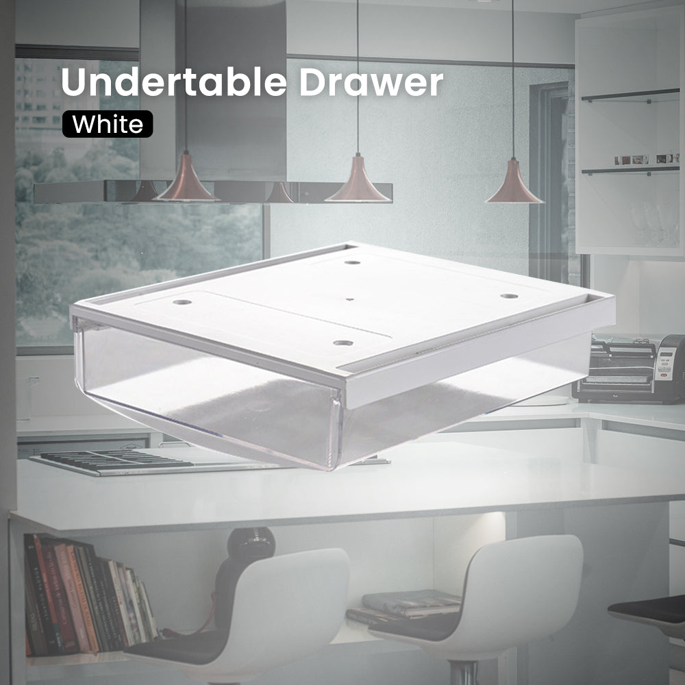 Locaupin Desktop Mini Drawer Hidden Under Table Pull Out Storage Tray Space Saving Office Stationery Closet Cosmetic Vanity Home Organizer