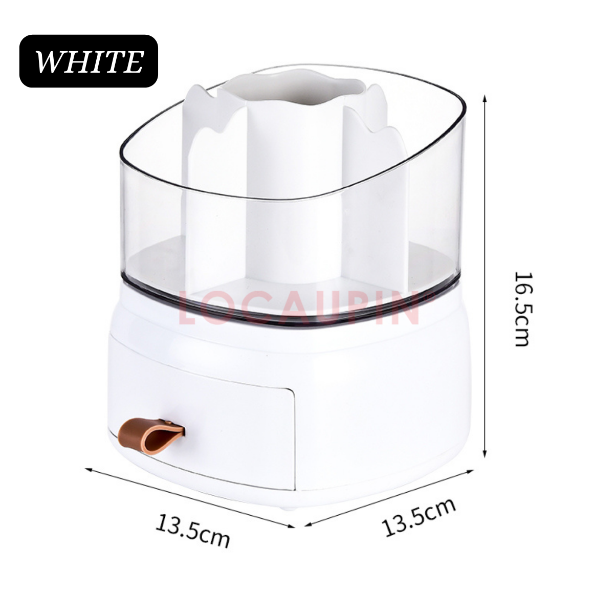 Locaupin 360? Rotating Cosmetic Organizer Large Capacity Rack with Compartments Make up Brushes, Lipstick and Perfumes Storage