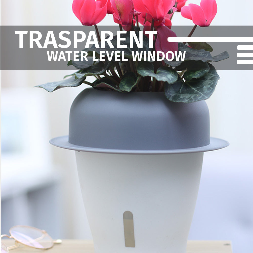 Locaupin Face Planter Self Watering Pot Outdoor Plants with Water Level Window Wicking Rope Drainage Hole Indoor Head Flower Vase