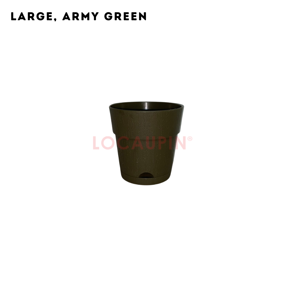Locaupin Simple Style Flowerpot with Tray Minimalist Gardening Pot Indoor and Outdoor Garden Use