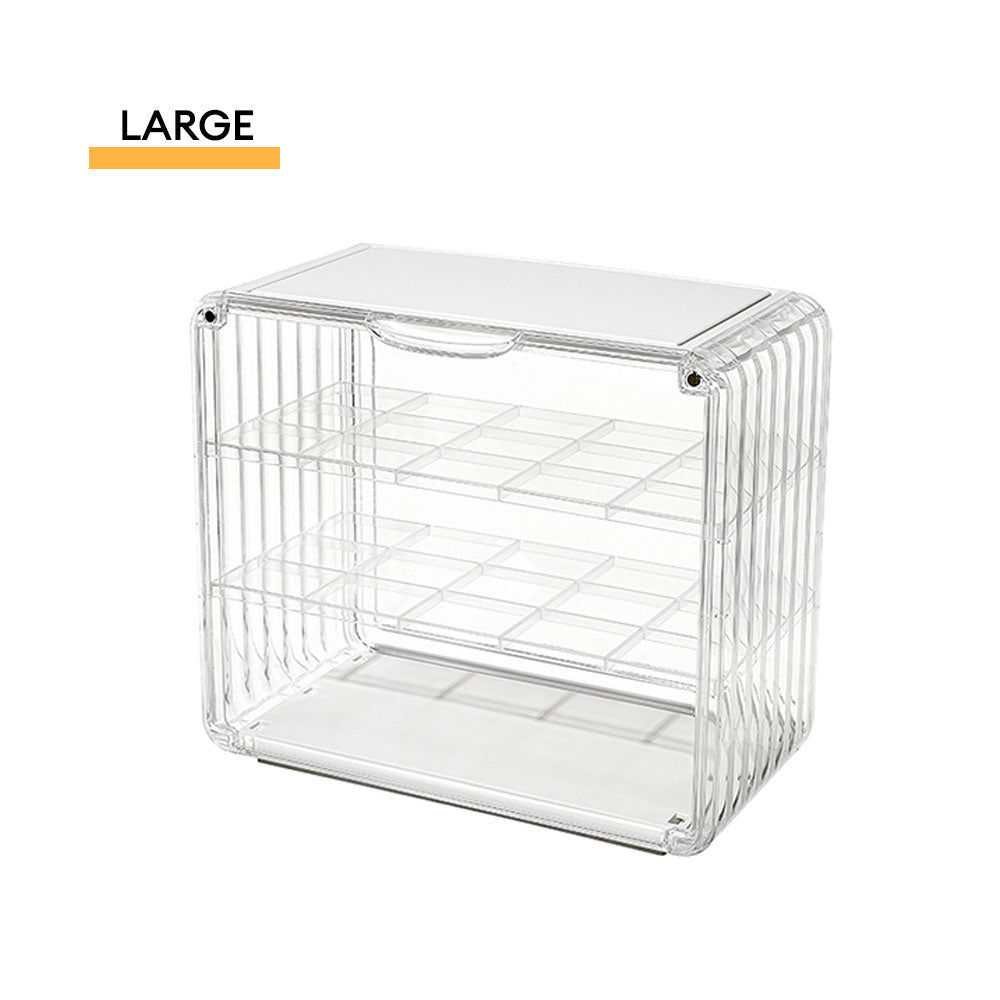 Locaupin Dust Proof Clear Display Collection Case Stand Figurine Organizer Stackable Box Showcase Toy Souvenirs Storage Holder