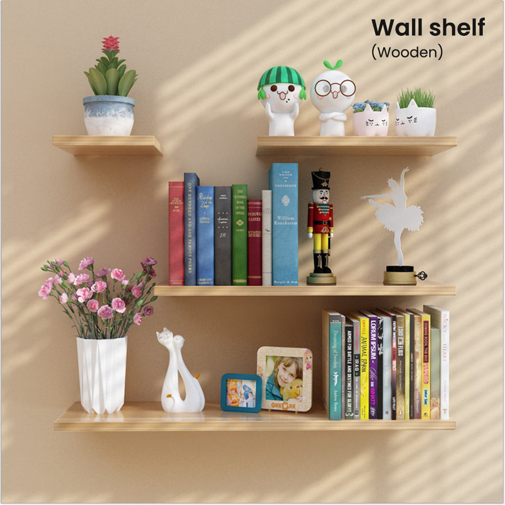 Locaupin Multifunctional Wall Mounted Ledge Floating Shelf Photo Frame Bookshelves Decoration Living Room Display Storage Board