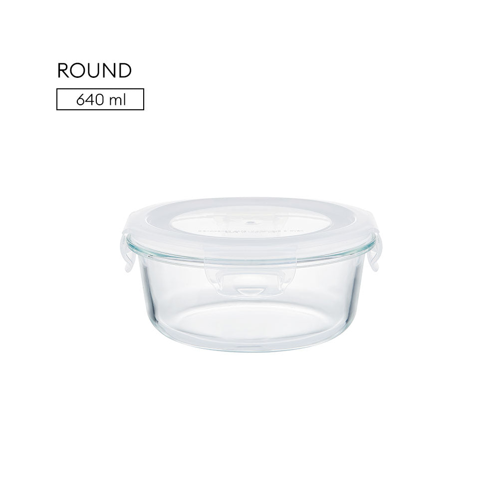 Locaupin Borosilicate Glass Food Container Fresh Keeper Meal Prep Bowl Airtight Locking Lid Lunch Box Left Over Storage