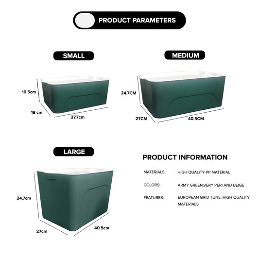 Locaupin 4in1 Multipurpose Storage Box Wardrobe Organizer Closet Underwear Socks Ties Cosmetic Box with White Lid