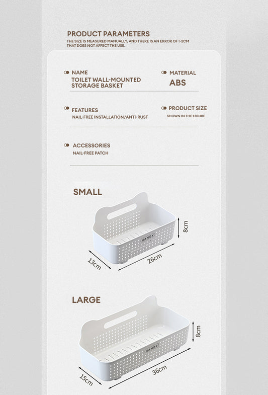 Locaupin Multifunctional Organizer Space Saving Hanging Wall Mounted Bin Breathable Basket Skincare Toiletries Storage Shelf