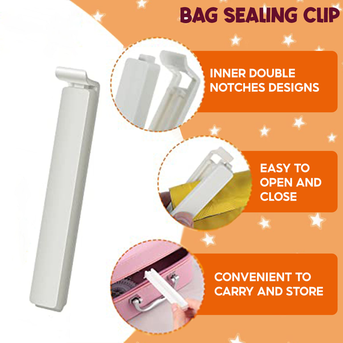 10pcs Snack Bag Clips For Food Packaging, Plastic Bag Sealing Clip