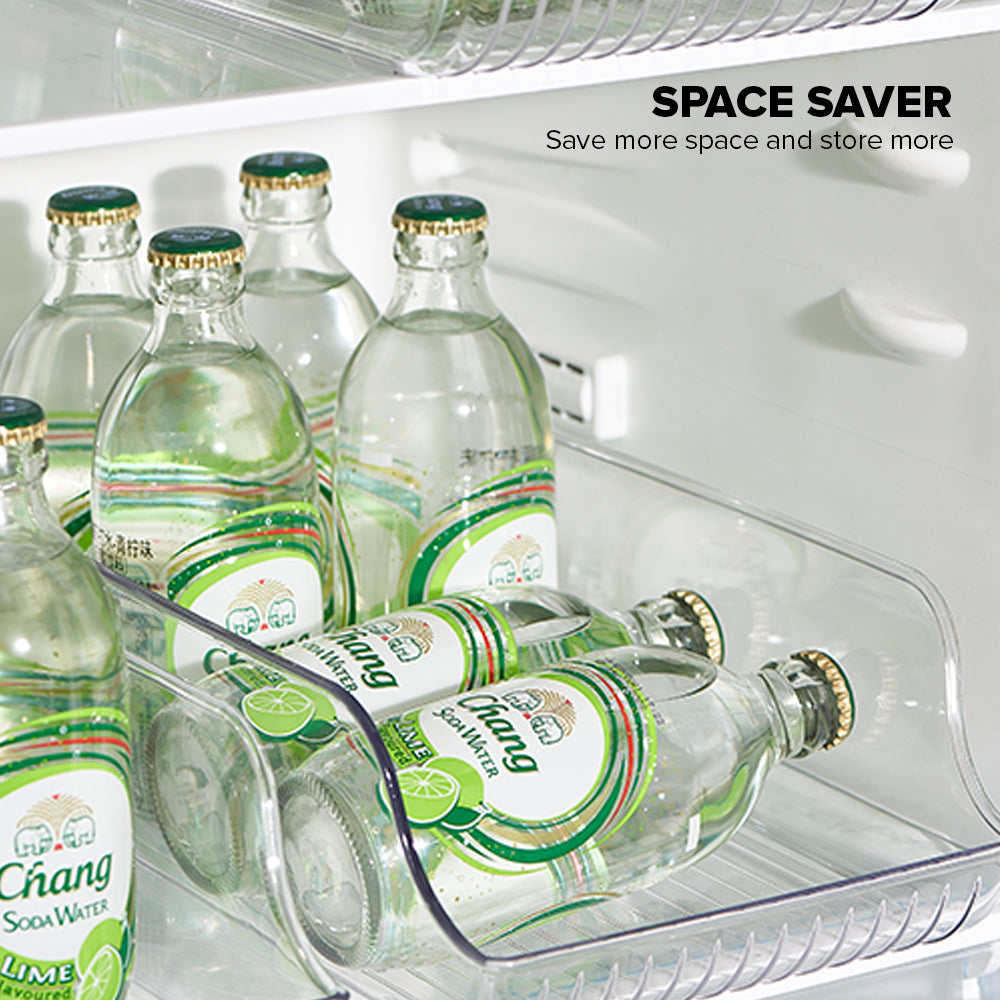 Locaupin Transparent Sorting Bin Fridge Organizer Multipurpose Countertop Storage For Bottles Toys Toiletries Container