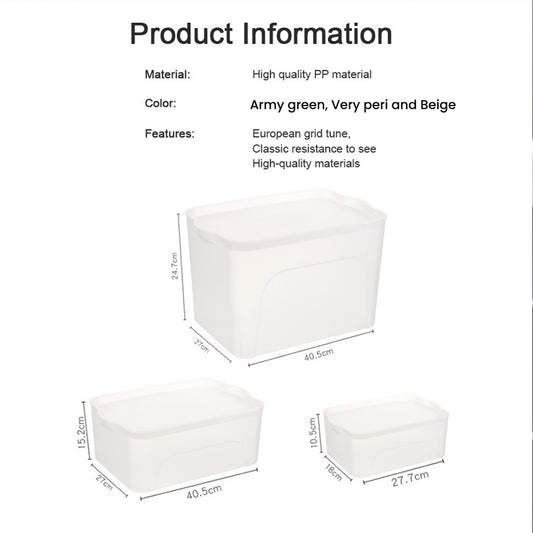 Locaupin Multipurpose Storage Box Wardrobe Organizer Closet Underwear Socks Ties Cosmetic Box with White Lid