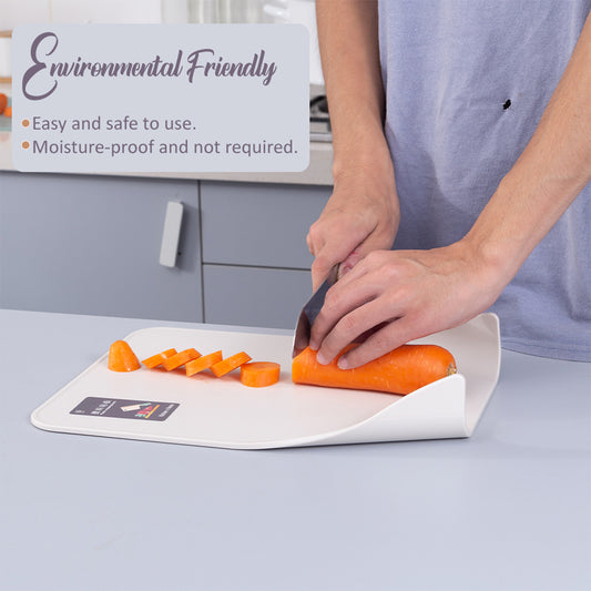 Locaupin Kitchen Free Standing Chopping Board Mat with Non Slip Curve Edge Guide Cutting Food Countertop Protector
