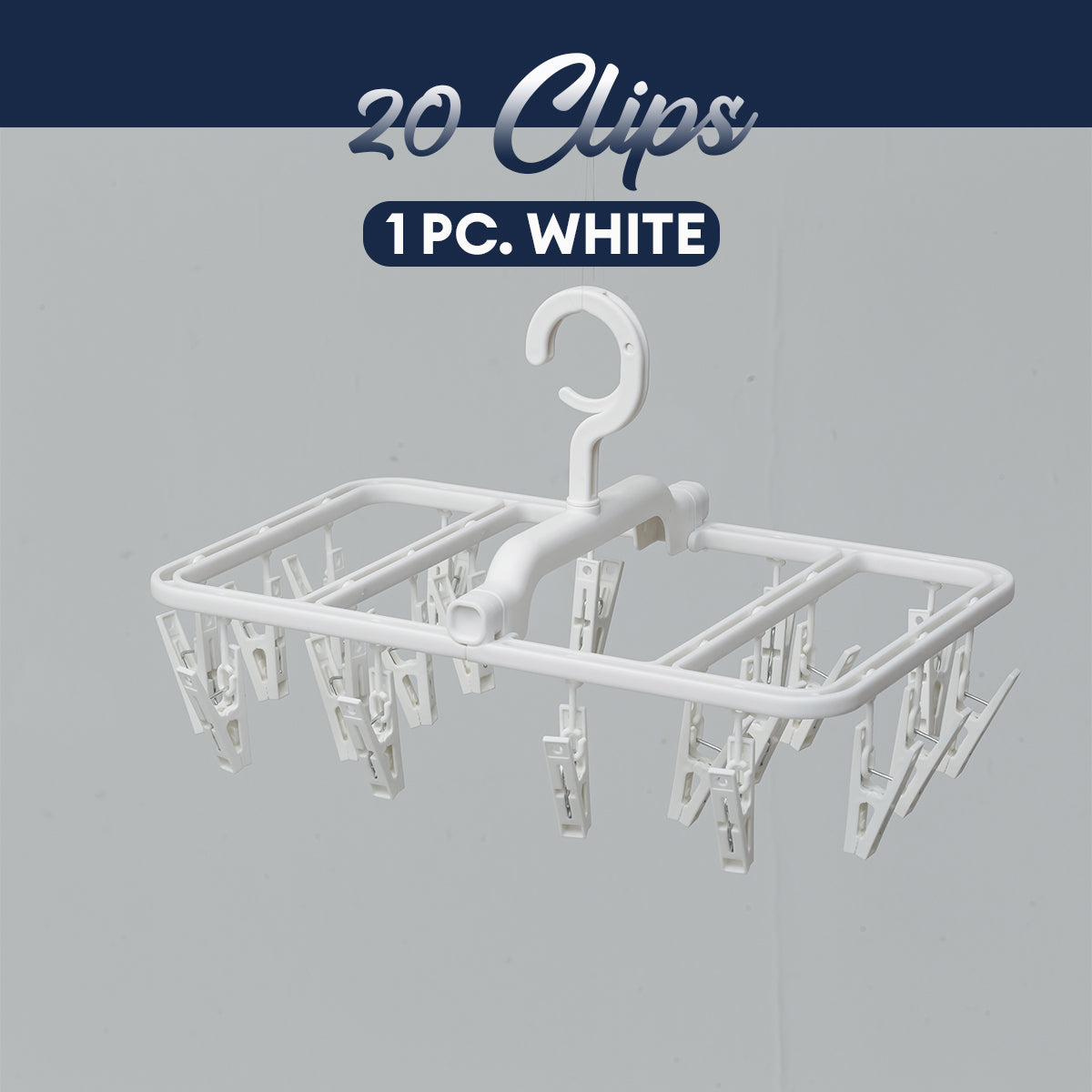 Locaupin Laundry Portable 12 Clips Folding Clothes Hanger Rotating Hook Socks Towel Undergarment Drying Rack