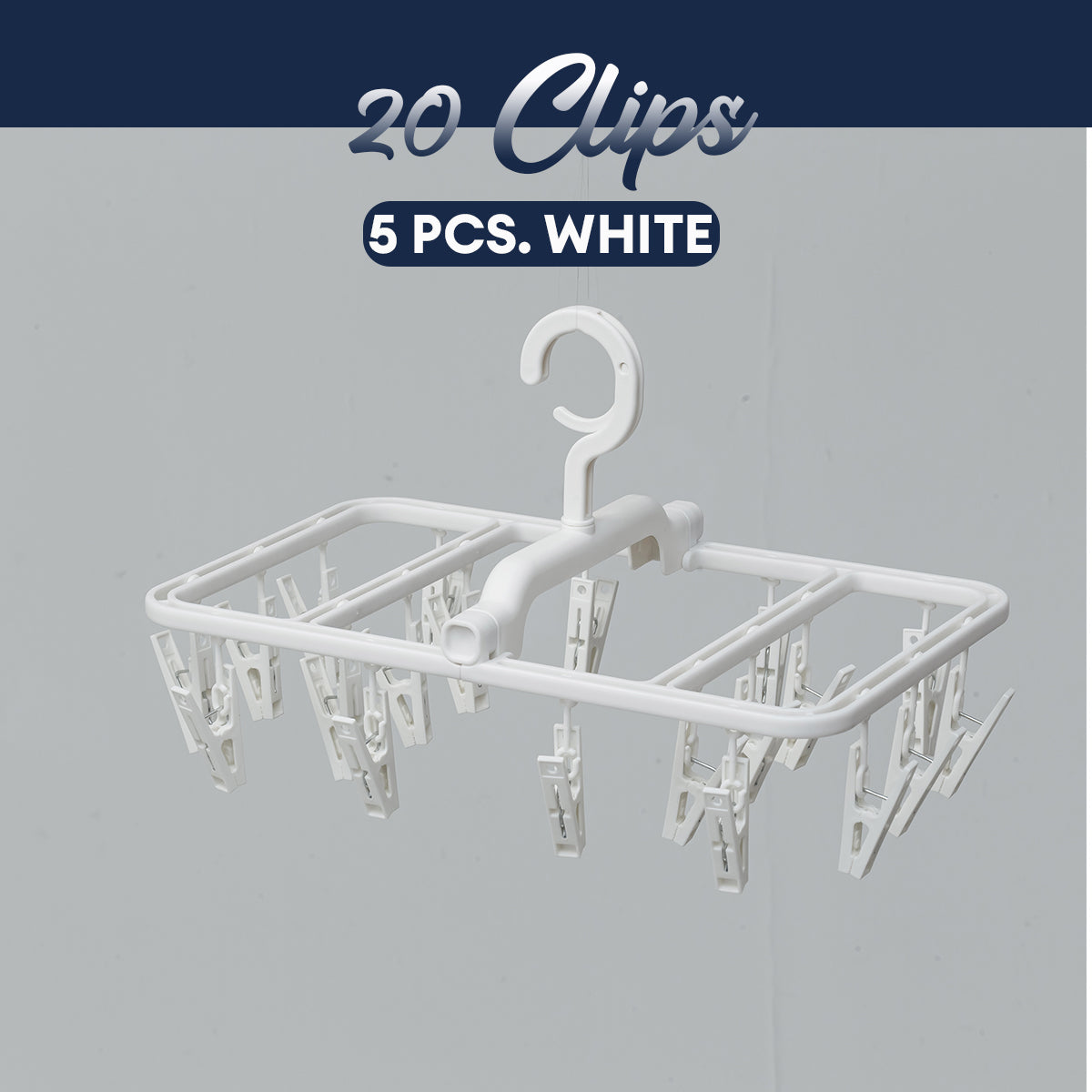 Locaupin Laundry Portable 12 Clips Folding Clothes Hanger Rotating Hook Socks Towel Undergarment Drying Rack