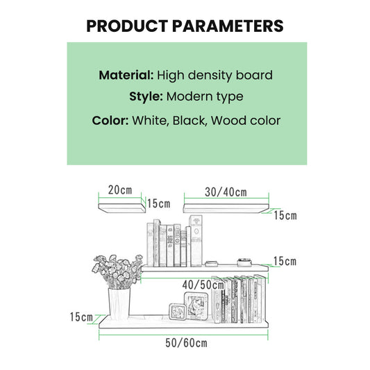 Locaupin Multifunctional Wall Mounted Ledge Floating Shelf Photo Frame Bookshelves Decoration Living Room Display Storage Board