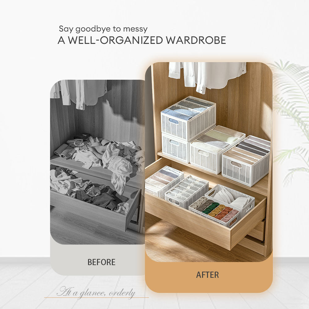 Locaupin Closet Undergarments Drawer Organizer with Removable