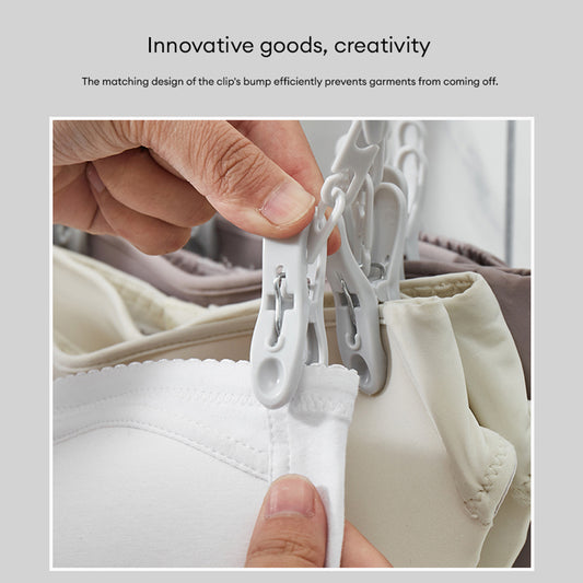 Locaupin Wall Mounted Clothes Drying Rack with Foldable Swing Arm for Socks Towels Undergarment Display Hanger Clips