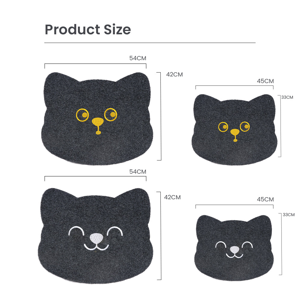 Locaupin Non Slip Home Welcome Pad Entrance Way Rub Foot Cat Shape Door Mat Front Bathroom Kitchen Bedroom Floor Rug