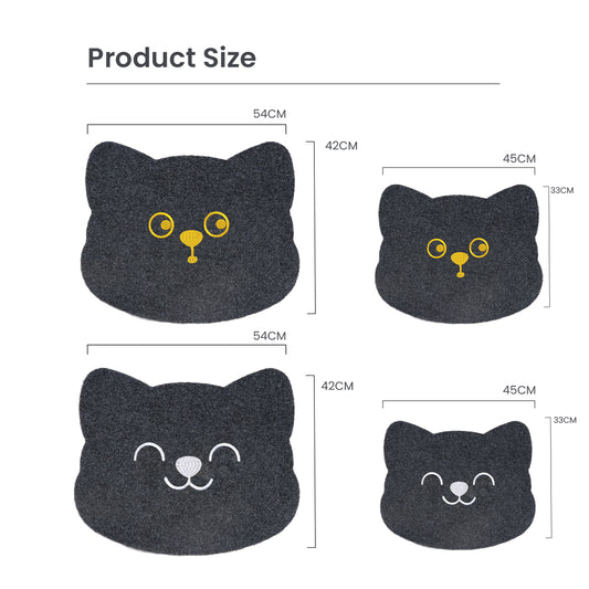 Locaupin Non Slip Home Welcome Pad Entrance Way Rub Foot Cat Shape Door Mat Front Bathroom Kitchen Bedroom Floor Rug