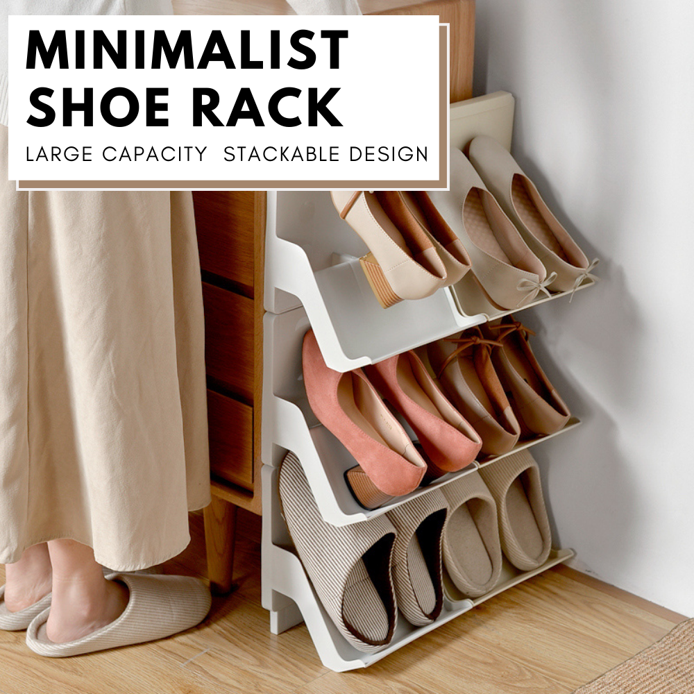 Locaupin 1pc Stackable Sturdy Shoe Rack Shelf Organizer Space Saving Storage Closet Entryway Hallway