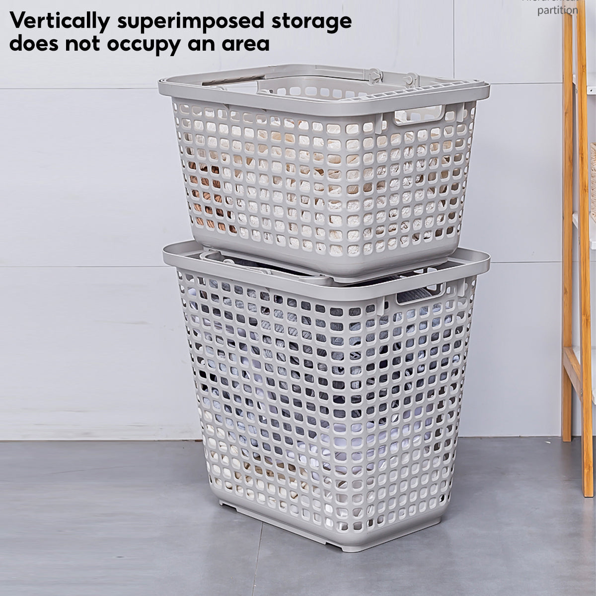 Locaupin Laundry Hamper with Handle Sundries Dirty Clothes Basket Storage Bucket Bathroom Mesh Container Washing Bin Closet Organizer