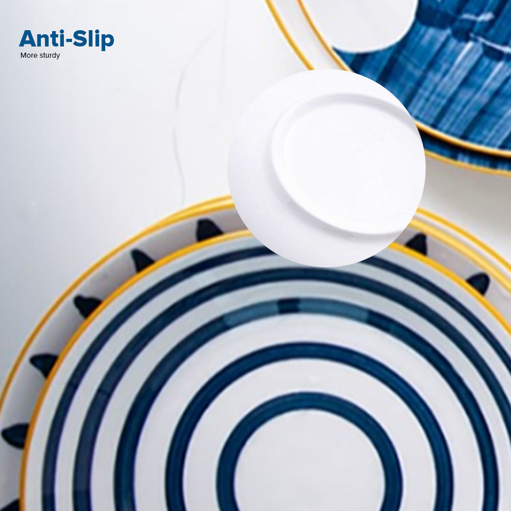 LOCAUPIN Spiral Japanese Porcelain Tableware Dining Plate Dip Soup Bowl Serving Platter Sauce Holder