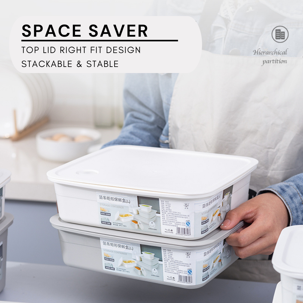 Locaupin Airtight Silicone Sealing Lid Food Container Kitchen Leftover Storage Bowls Preserve Freshness Office School Lunch Box