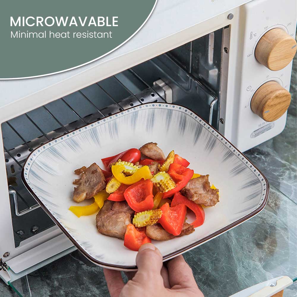 Locaupin Microwavable Dinnerware Porcelain Rectangular Square Serving Dish Plate Bowl Minimalist Hotel Restaurant Modern Dining