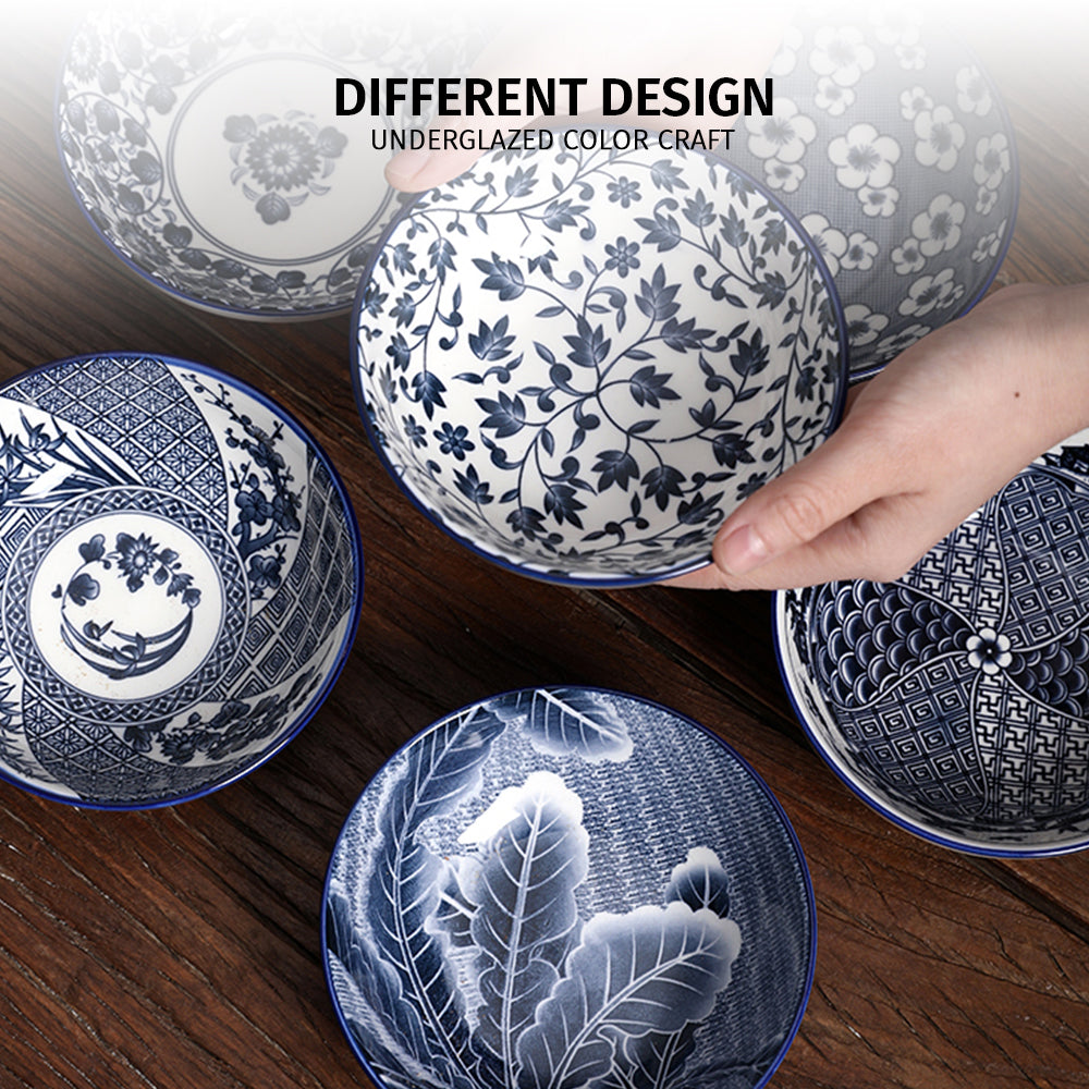 Locaupin Japanese Porcelain Printed Dinner Plate Dessert Appetizer Pasta Salad Bowl Serving Dish in Restaurant Family Party