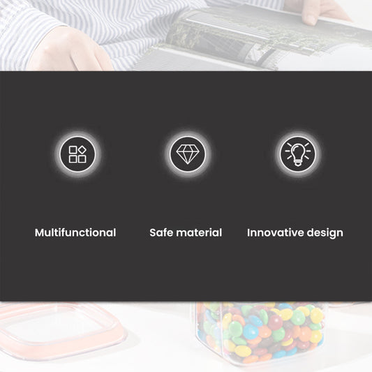 Locaupin Cereal and Dry Food Storage Canister Container Jar Kitchen Pantry Organizer Simple Press Lock Lid