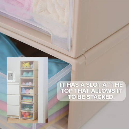 Locaupin 1pc Multipurpose Stackable Plastic Drawer Organizer Office Desktop Home Wardrobe Storage Closet Box