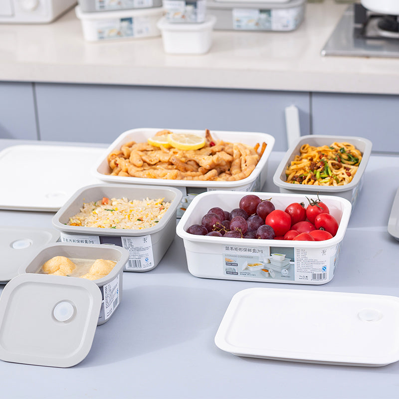 Locaupin Airtight Silicone Sealing Lid Food Container Kitchen Leftover Storage Bowls Preserve Freshness Office School Lunch Box