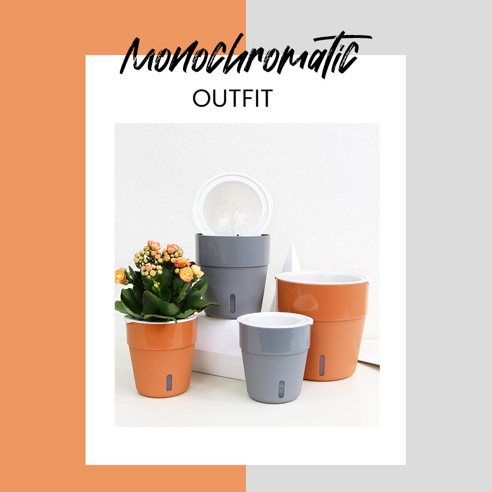 Locaupin Cylinder Pot with Water Window Self Watering Planter Home Indoor Outdoor Gardening For Flowers Plants Balcony Decoration