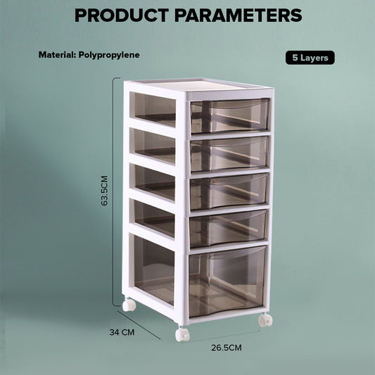 Locaupin Rolling Utility Storage Drawer Cart on Wheels Home Office File Cabinet Dresser Wardrobe Organizer Bin Multifunctional Trolley