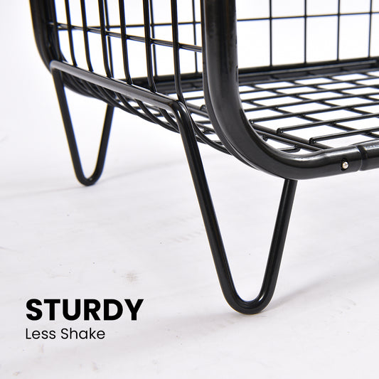 Locaupin Bookshelf Organizer Multifunctional Metal Storage Shelf Display Bedroom End/Side Table For Living Room Office Sofa Entryway