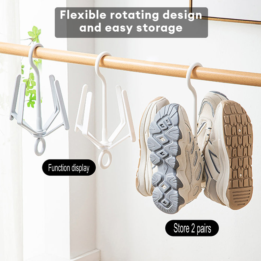 Locaupin Easy Drying Shoe Hanger Rack Space Saving Hook Shelf Storage Closet Organizer Indoor Outdoor Use