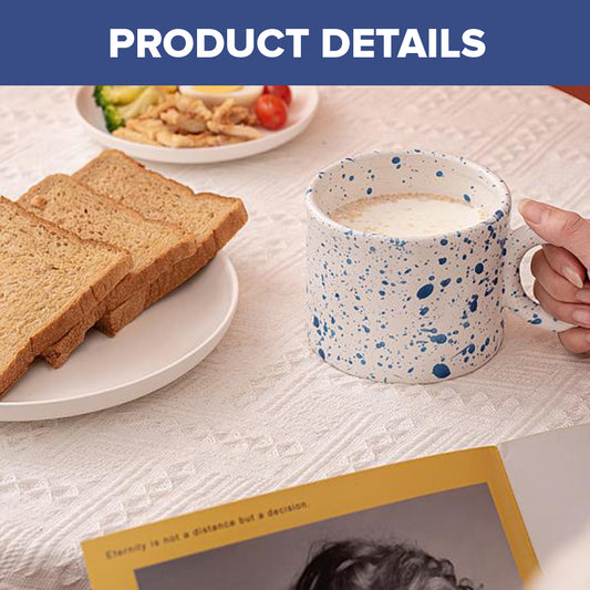 Locaupin Porcelain Drinkware Round Ball Handle Microwavable Coffee Mug Milk Tea Cup Hot and Cold Drink Beverage