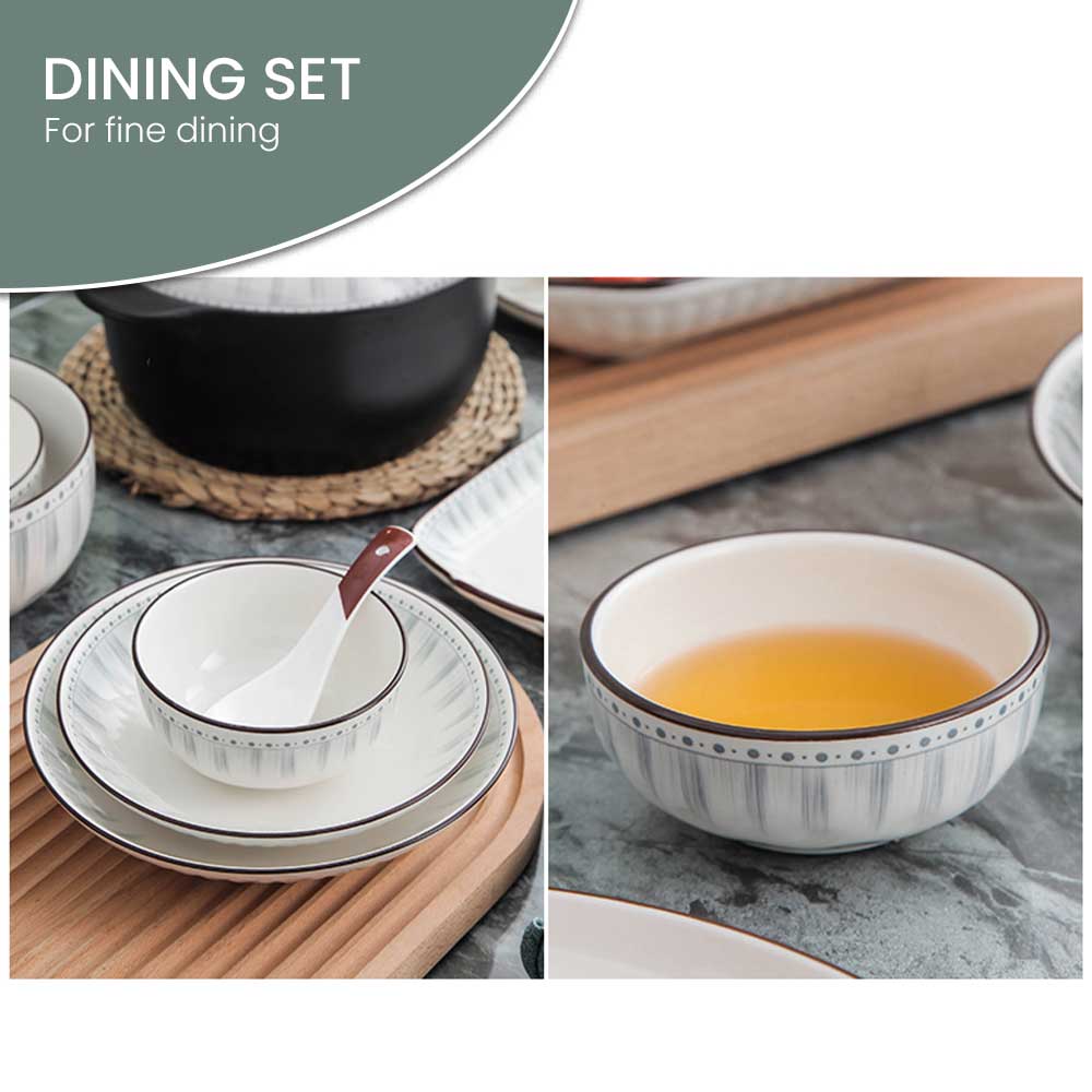 Locaupin Microwavable Dinnerware Porcelain Rectangular Square Serving Dish Plate Bowl Minimalist Hotel Restaurant Modern Dining