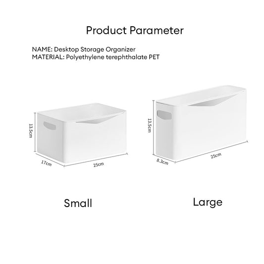 Locaupin PET Plastic Stackable Desktop Storage Cosmetic Box Pantry Countertop Organizer Bin Bathroom Container Shelf with Lid and Handle