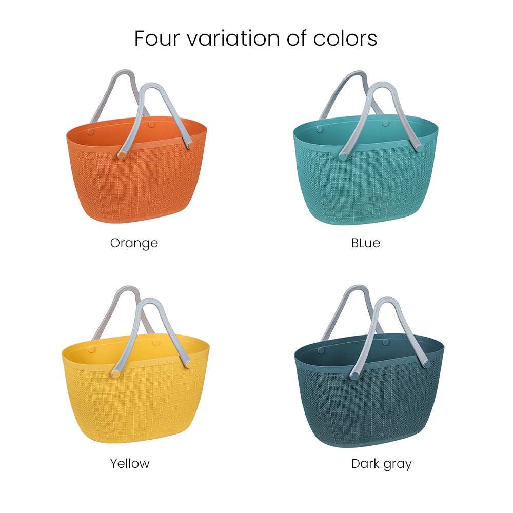 Locaupin Storage Basket Bag with Handle Japanese Style Toys Clothes Hamper Laundry Organizer Bin Multifunctional Indoor Outdoor Travel Use