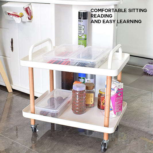 LOCAUPIN Modern Furniture Household Essentials 2 Tier Sofa End/Side Table Wood and Metal Storage Shelf For Living Room Balcony Bedroom Office