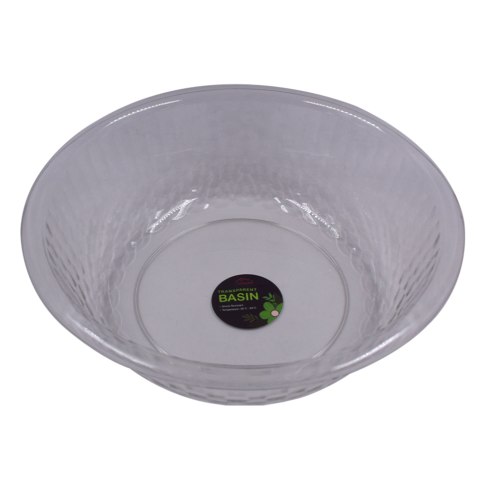 Locaupin Bathroom Plastic Transparent Crystal Textured Design Laundry Basin Wash Multipurpose Kitchen Sink Dish Tub