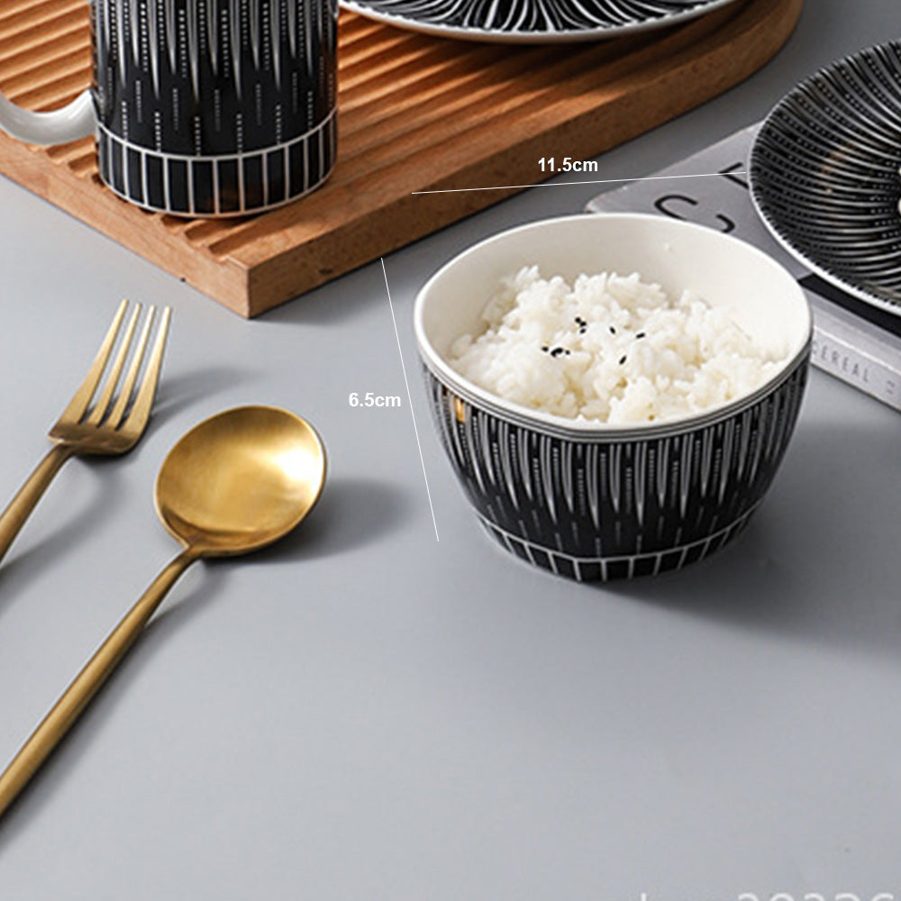 Locaupin Traditional Japanese Porcelain Rice Bowl Ramen Soup Side Dish Dip Sauce Appetizer Serving Plate Microwavable Oven Safe Dinnerware
