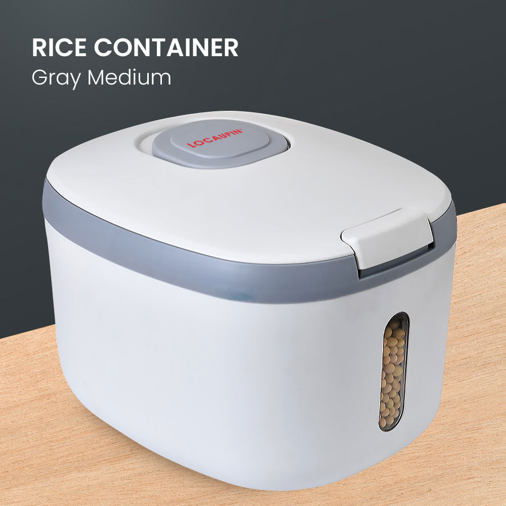 Locaupin Kitchen Rice Bucket Container with Lid Moisture-proof Large Capacity Sealed Storage Household Insect-proof Grains Container
