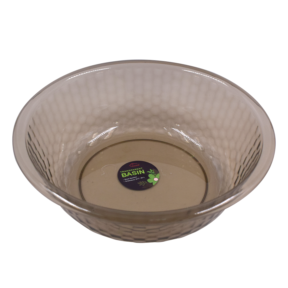 Locaupin Bathroom Plastic Transparent Crystal Textured Design Laundry Basin Wash Multipurpose Kitchen Sink Dish Tub