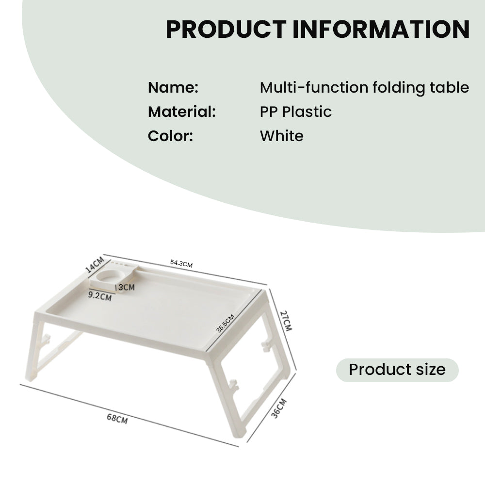 Locaupin Portable Desk Folding Lazy Study Laptop Bed Table with Cup Holder for Serving Breakfast Tray Working Reading on Sofa Couch