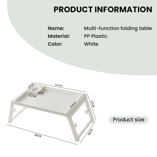 Locaupin Portable Desk Folding Lazy Study Laptop Bed Table with Cup Holder for Serving Breakfast Tray Working Reading on Sofa Couch