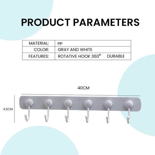 Locaupin Wall Hanging Hooks Organizer Kitchen Utensil Hanger Entryway Towel Coat Rack Holder For Living Room Bathroom Cabinet