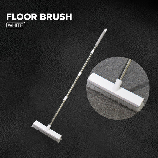 Locaupin All Around Household Cleaning Tool Mutipurpose Floor Scrub Brush with Scrape Squeegee Wiper Heavy Duty Bristle For Deck Bathroom Tub Tile