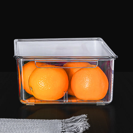 Locaupin Kitchen Fresh Keeper Vegetable Fruit Storage PET Plastic Transparent Stackable Fridge Container Multifunctional Food Organizer Bin